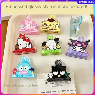 Kẹp Acrylic Sanrio, Biên nhận hai mặt, Kẹp đa chức năng ngoại hình cao, Kẹp sổ tay bôi dầu dập nổi Melody Cinnamoroll, Kẹp niêm phong Quà tặng nhỏ