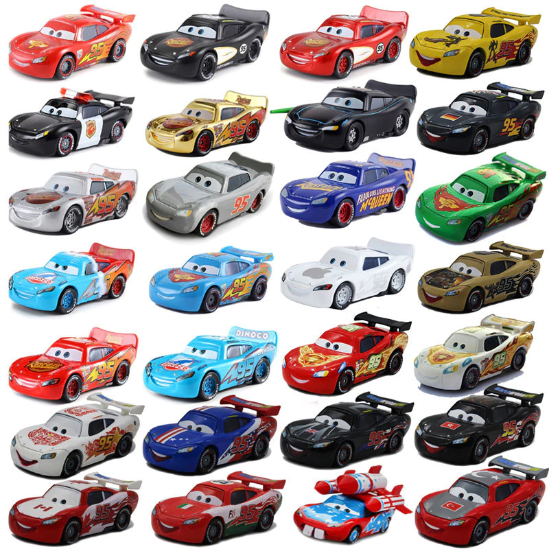 Pixar Cars 2 3 lightning McQueen Quốc kỳ McQueen Phiên bản giới hạn Xe đồ chơi hợp kim McQueen