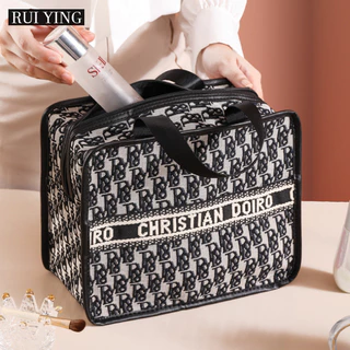 Rui YING Túi đựng mỹ phẩm houndstooth mới phong cách ins túi vệ sinh di động dành cho nữ túi đựng đồ di động dung tích lớn