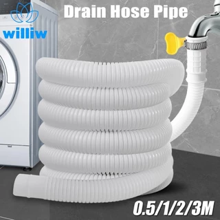 Williaw 1 Cái Ống Thoát Nước, Phụ Kiện Vòi Xả Nước Thải Ống Expel, 0.5 / 1 / 2 / Ống Nước PP Trắng Co Giãn Mềm Cho Máy Giặt Máy Rửa Bát Điều Hòa Không Khí