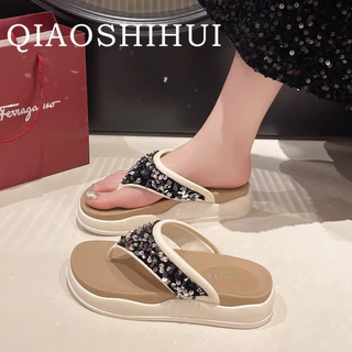 QIAOSHIHUI  dép sandal nữ dép bánh mì nữ dép bánh mì Chống Trượt Thời trang và hiện đại Siêu nhẹ Linh hoạt Đa dụng Sang trọng FDL2451LJ5 22Z240527