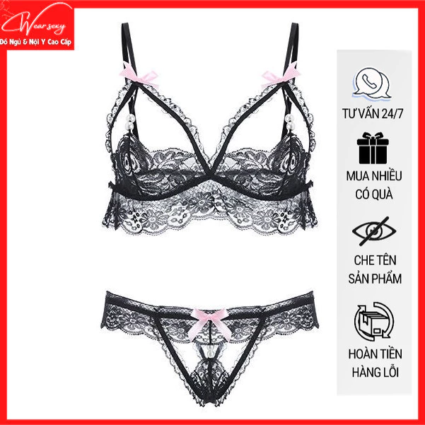 [SẴN] Đồ Lót Ren Lọt Khe Đính Hạt Gợi Cảm Sexy 1603 [CWEAR.SEXY_ĐỒ NGỦ & NỘI Y CAO CẤP]