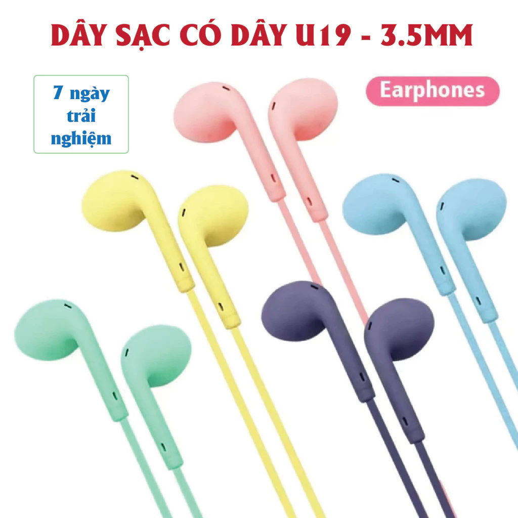 Tai nghe gaming / chơi game có dây nhét tai U19 pc jack 3.5mm, chống ồn có mic