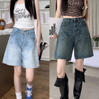 Quần Jeans Ngố Nữ Phom Ống Rộng Dáng Lửng Lưng Cao Thời Trang Bigsize 55-90kg 0093 0094 Pants Denim Women