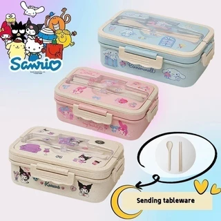 Hộp Bento giai điệu quế Sanrio Series Kuromi với khóa bốn mặt Hộp cơm trưa dễ thương Dung tích lớn