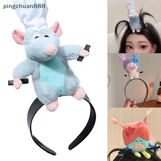 Pingchuan888 Disney Ratatouille Băng Đô Quấn Tóc Hoạt Hình Sang Trọng Búp Bê Rộng Vành Kẹp Tóc Ảnh Mũ Đội Đầu Sáng Tạo Trang Trí Cô Gái Quà Tặng Đẹp