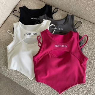 Cô Gái Nóng Rỗng Giả Hai Mảnh Camisole Nữ Mặc Bên Trong Có Miếng Lót Ngực Đáy Làm Đẹp Lưng Quần Lót Bên Ngoài Mặc Ống Top Quấn Ngực Triều