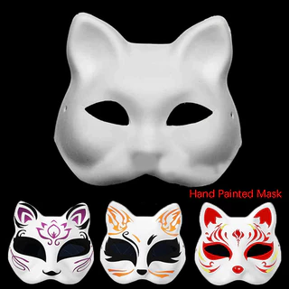 Baishanggala Nhật Bản Mặt nạ nửa mặt Mèo Cáo Mặt nạ Anime Hóa trang Halloween Lễ hội Cosplay Prop ADS