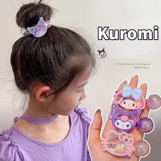 Hoạt Hình Sanrio Scrunchie Hoạt Hình Hello Kitty Kuromi Cinnamoroll Dây Tóc Cô Gái Buộc Tóc Dây Cao Su Đầu Dây Phụ Kiện