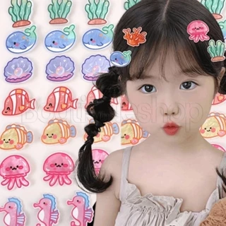 [Nổi bật] Cartoon Ocean BB Barrettes - Phụ kiện tóc - Ngọt ngào, Xu hướng - Mũ sequin cho bé gái - Cá ngựa, Kẹp tóc cá voi - Kẹp mỏ vịt Hàn Quốc - Kẹp tóc Acrylic