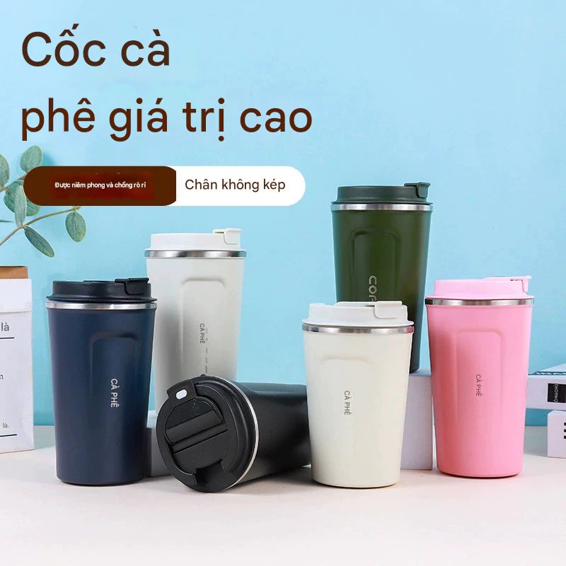 Cốc Giữ Nhiệt Coffeeholic Inox 304 Dung Tích 510ml Bình Giữ Nhiệt Cao Cấp Kiểu Dáng Hàn Quốc Cầm Tay Sang Trọng FAMAHA
