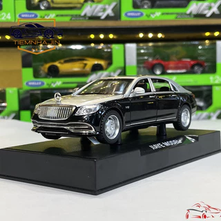 Mô hình xe ô tô Mercedes-Benz Maybach S650 tỉ lệ 1:32 hãng Jiaye 2 màu trắng đen