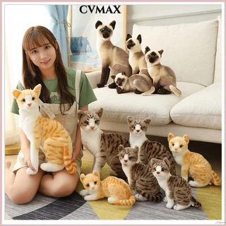 Cvmax Mô Phỏng Đồ Chơi Mèo Sang Trọng Búp Bê Nhồi Bông Xiêm Mèo Cam Mèo Trẻ Em Mô Phỏng Búp Bê