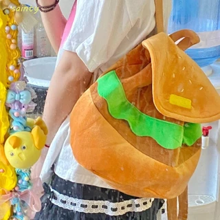 Sainty Hamburger Sang Trọng Ba Lô Dễ Thương Di Động Bé Gái Túi Đeo Vai Ba Lô Cha Mẹ-Con Dung Tích Lớn Sang Trọng Ví Đựng Tiền Xu Mẫu Giáo Túi Đi Học