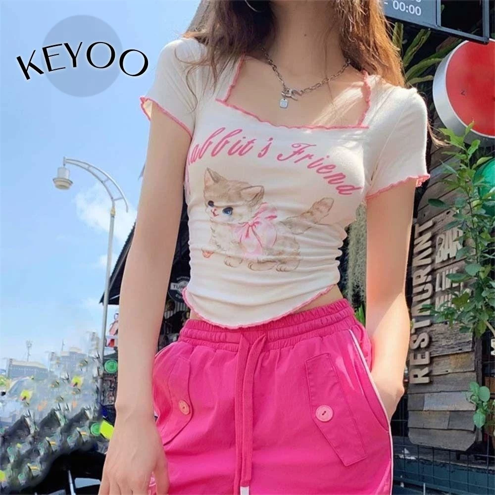 Áo Vest Dây Đeo KEYOO, Áo Khoác Ngoài Không Tay Gợi Cảm, Dệt Kim Ôm Thoáng Khí Cổ Crop Top Lady