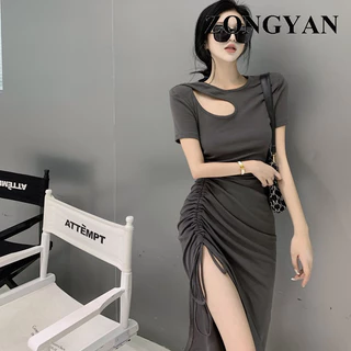 ZONGYAN váy Đầm váy nữ body đầm Korean hàn quốc xu hướng phổ biến WLQ2451BW7 21Z240524