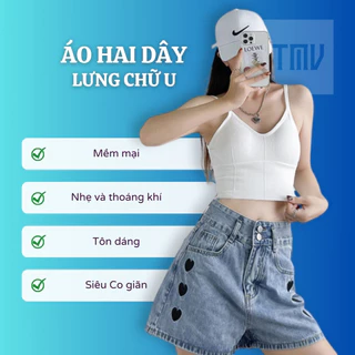 Áo Hai Dây Lưng Chữ U Có Kèm Miếng Lót Ngực A8