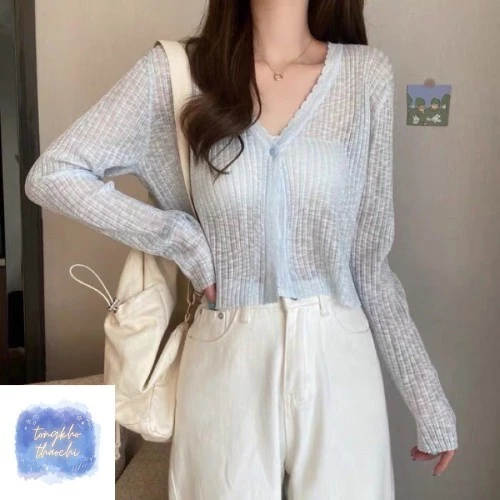 Áo Khoác Len Mỏng, Khoác Cardigan Mỏng Phong Cách Dễ Thương Thời Trang | Tổng Kho Thảo Chi