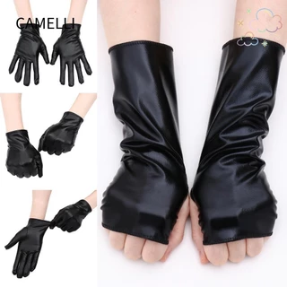 Camelli1 Găng Tay Da Nam Nữ PU Mittes Gothic Punk Dress Up