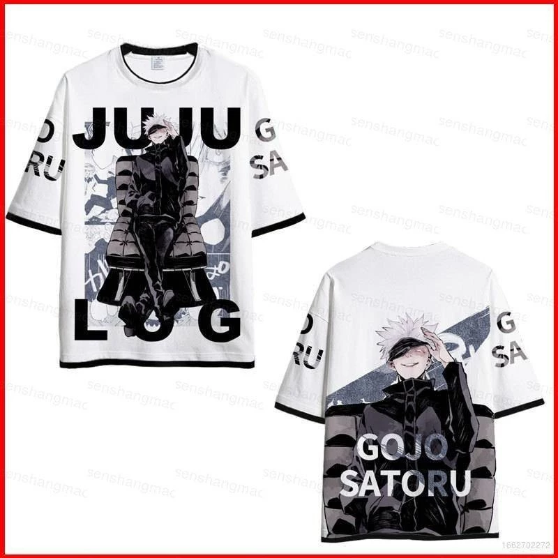 Anime Jujutsu Kaisen Áo Thun Nữ Tay Ngắn Áo Unisex Tee Graphic Gojo Yuta Áo Sơ Mi 3D In Hình