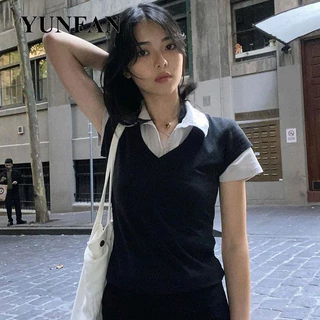 YUNFAN áo phông áo thun nữ croptop baby tee Minimalist Xu hướng Fashion Phong cách WCS24400YG 17Z240426