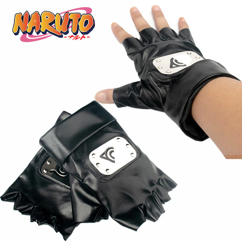 Anime Narute Kakashi Găng Tay Da Pu Ngón Găng Tay Ninja Đạo Cụ Phụ Kiện Cho Trẻ Em Bé Trai Găng Tay Quà Tặng