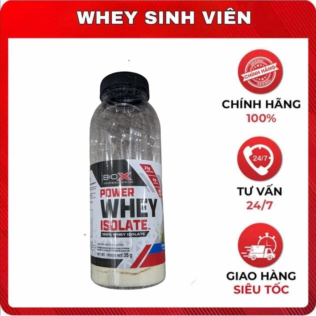[Chính hãng] Sample Chai Sữa Power Whey Isolate - BioX - Chai 35g tại Whey Sinh Viên Hải Phòng