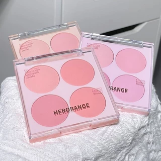 Herorange Bốn màu Blush Powdery Nature Coloring Capacity Matte Gill Rouge