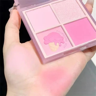 Xixi Soft Mist Blusher Powder Matte Lắc Chân Nữ Mặt Đường Viền Phấn Phủ Lâu Chống Thấm Nước Làm Sáng Má Trang Điểm Má Hồng JULYSTAR