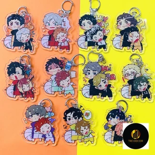 (COUPLES) Móc khóa HAIKYUU!! Vua bóng chuyền in hình anime chibi mica trong acrylic quà tặng xinh xắn