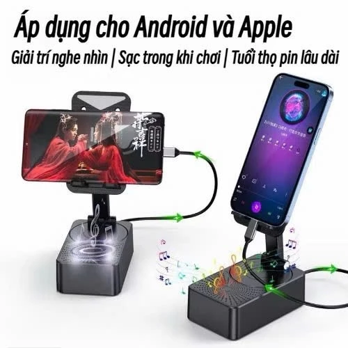 Giá đỡ điện thoại tích hợp Loa Bluetooth KINIO11 - Loa Bluetooth Tích hợp Giá đỡ điện thoại sạc dự phòng