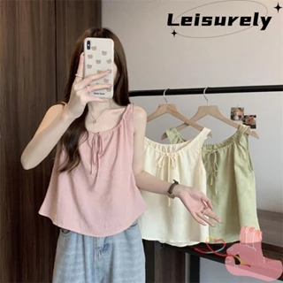 Áo Tank không tay LEILY, Loose Summer Little Fresh Cute Sling, Sweet Casual Tính khí ngắn hàng đầu Street