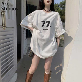 Ace Studios áo phông áo thun nữ croptop baby tee phổ biến Korean Fashion Thời trang WCS2440TKB 16Z240418