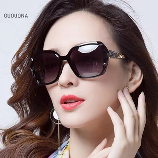 Guouqna Vintage Kính Mát Nữ Quá Khổ Kính Mát Nam Retro Đen Kính Chống Nắng Sắc Thái Kính BASL