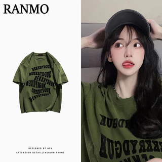 RANMO áo phông áo thun nữ croptop baby tee xu hướng Dễ thương Vintage Fashion A29J0YO 17Z240426