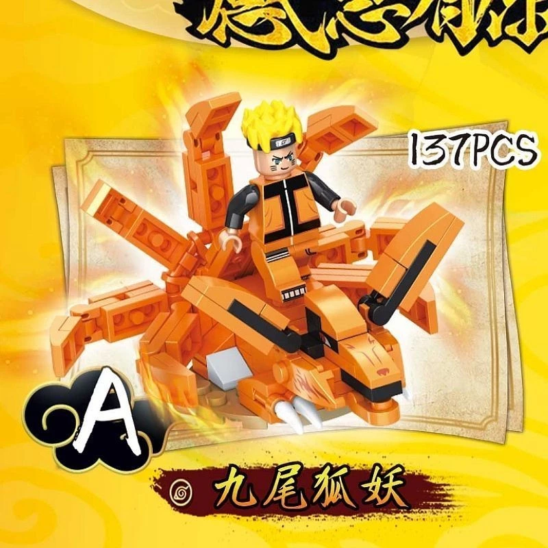 Naruto Lắp Ráp Khối Xây Dựng Đồ Chơi Naruto Sasuke Kakashi Cột Masu Xông Hơi Tương Thích Lego Hạt Nhỏ