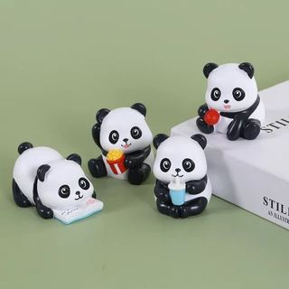 Mô hình gấu trúc 4 biểu cảm cute Khủng Long Shop trang trí bàn học , phòng ngủ, làm quà tặng