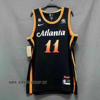 2022-23 Nam NBA Atlanta Hawks chính hãng mới #11 Trae Young City Edition Black Jersey Swingman ép nhiệt