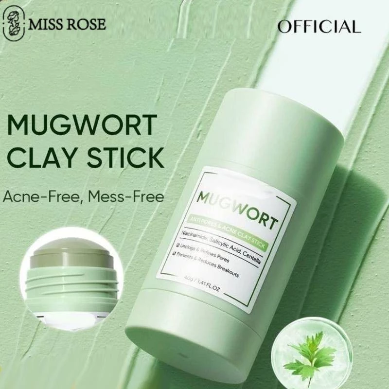 Miss Rose Mugwort Clay Stick Chống Mụn Mặt Nạ đất Sét Làm Sạch Lỗ Chân Lông Và Mụn đầu đen Cải Thiện Làn Da Dễ Bị Mụn Trứng Cá 40g/80g