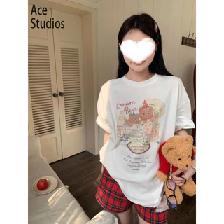 Ace Studios áo phông áo thun nữ croptop baby tee Korean Thời trang xu hướng Xu hướng WCS2450ASH 19Z240510