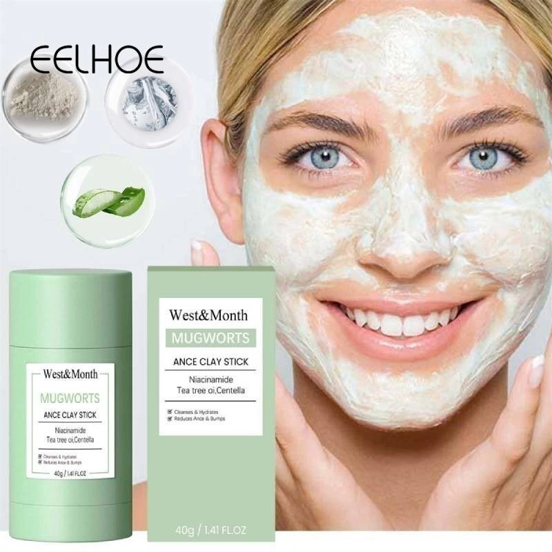 EELHOE 40g/80g Mugwort Clay Mask Stick Mask Mặt nạ đất sét làm sạch thân thiện với du lịch