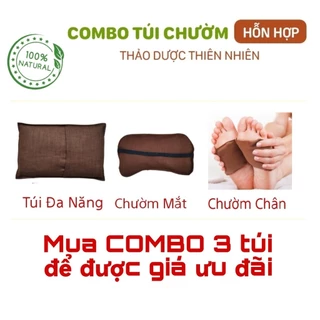 Combo 3 túi chườm nóng thảo dươc ĐA NĂNG + CHƯỜM MẮT + CHƯỜM CHÂN, gối chườm nóng lạnh thảo dược