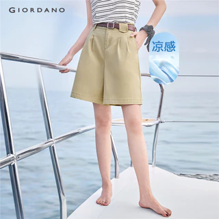 GIORDANO WOMEN Ice cooling high waist bermuda shorts 05404302