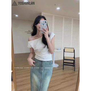 YUSHANLAN áo phông áo thun nữ croptop baby tee xu hướng Vintage Đơn giản Trendy WMY24603G3 24Z240613