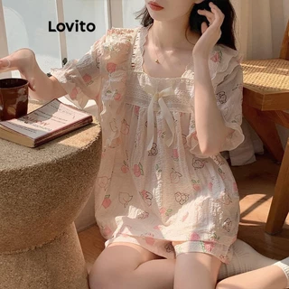 Lovito Bộ đồ ngủ họa tiết hoa Ditsy thường ngày dành cho nữ LNA55091