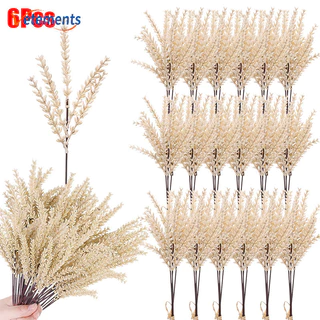 6 Chiếc 34cm Mô Phỏng Nhựa Lúa Mì Tai Nhánh Trang Trí - Trang Trí Hoa Giả Trong Nhà - Nhân Tạo Millet Spike Đạo Cụ Chụp Ảnh