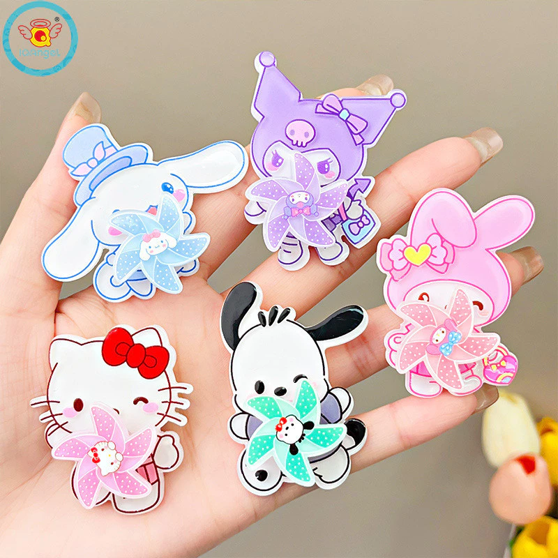 Dễ Thương Trẻ Em Hoạt Hình Xoay pinwheel Kẹp Tóc Cá Tính Và Sáng Tạo Sanrio Thẻ Tóc Siêu Dễ Thương Và Ngọt Ngào Kẹp Bên Cho Bé Gái