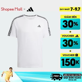 [7-9.7-VOUCHER 30%]adidas Chạy Áo Thun 3 Sọc Own the Run Nam trắng IQ3835