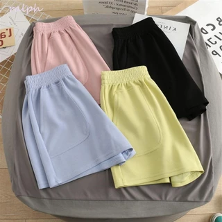 Quần Short Thể Thao RALPH Gợi Cảm Thoải Mái Nữ Màu Trơn Ống Rộng Bé Gái Nữ Breeches