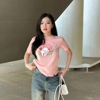 Áo Thun Baby Tee  In Hình Dễ Thương ROMANTIC TULIP - Luna Shop